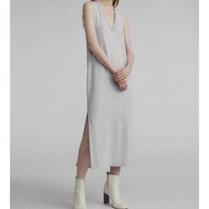 Rag And Bone NWOT Phoenix Vee Muscle Dress Midi Sleeveless Slits Gray Size Large